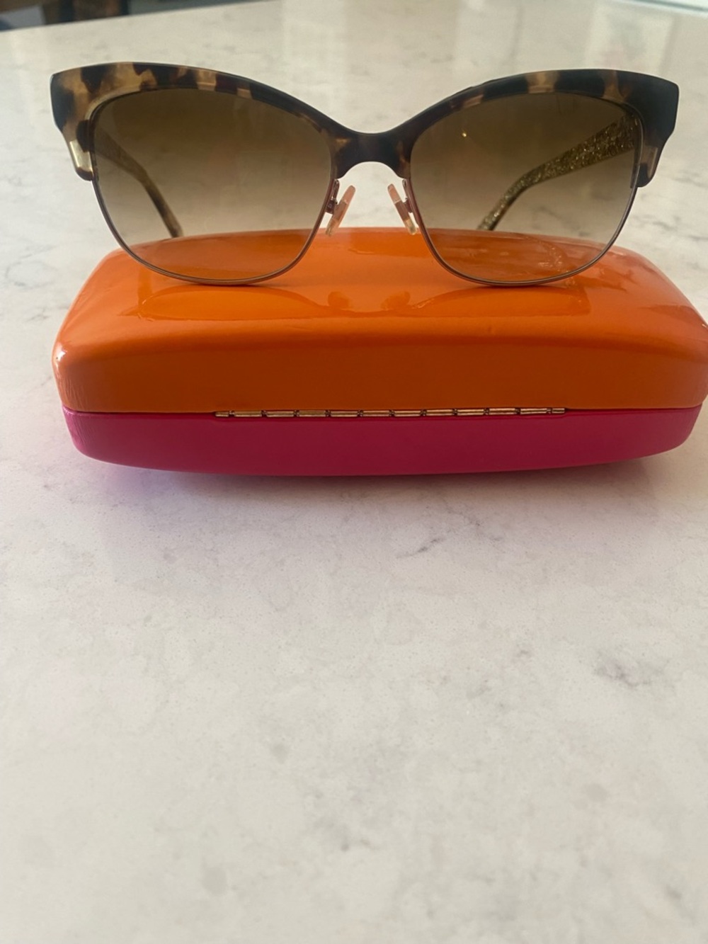 kate spade Tortoise Cat-Eye Sunglasses with Brown Gradient Lenses